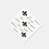 Serviette En Papier Noir français en blanc (Coin)