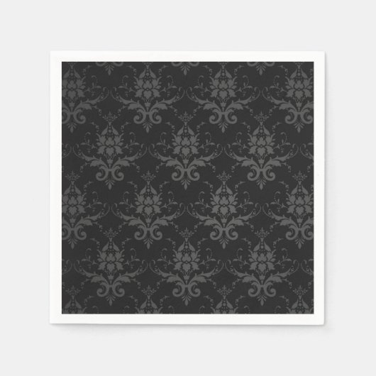 Serviette en papier noir gothique pour mariage et (Devant)