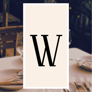 Serviette En Papier Noir grand moderne personnalisé initial   Lin