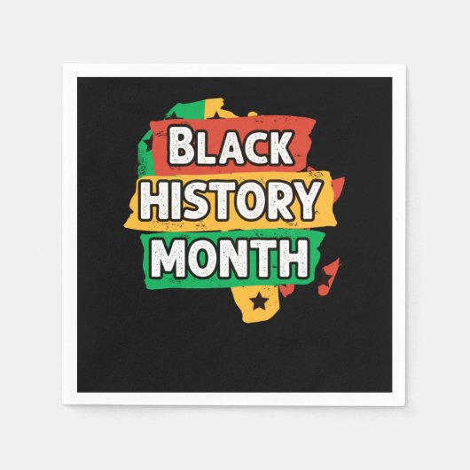 Serviette En Papier Noir Histoire Mois Afrique drapeau (Devant)