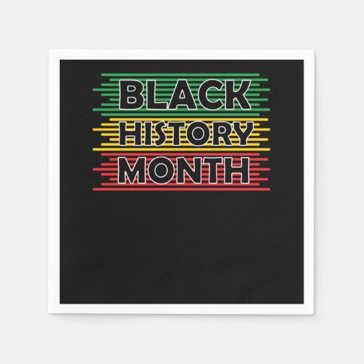Serviette En Papier Noir Histoire Mois Afrique Drapeau (7) (Devant)
