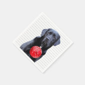Serviette En Papier Noir Labrador Noël - Chien mignon chiot (Coin)