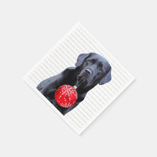 Serviette En Papier Noir Labrador Noël - Chien mignon chiot (Coin)