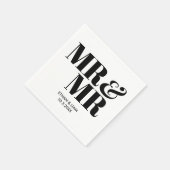 Serviette En Papier Noir M & M. Groom Mariage personnalisé serviettes (Coin)