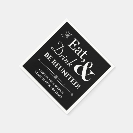 Serviette En Papier Noir Manger Boire & Être Reunifié Classe Réunion (Coin)