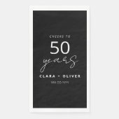 Serviette En Papier Noir minimum 50 ans mariage anniversaire (Devant)