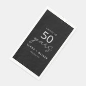 Serviette En Papier Noir minimum 50 ans mariage anniversaire (Coin)