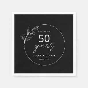 Serviette En Papier Noir minimum 50 ans mariage anniversaire