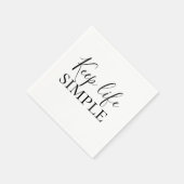 Serviette En Papier Noir moderne Conserver la vie Simple Citation (Coin)