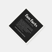 Serviette En Papier Noir Moderne Minimal Fun Faits Anniversaire Année (Coin)