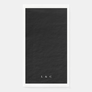 Serviette En Papier Noir moderne Premium Onyx simple Mariage
