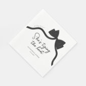 Serviette En Papier Noir nœud papillon, elle assiste à une fête prénup (Coin)