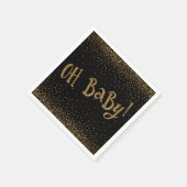 Serviette En Papier Noir "Oh Bébé !" Baby shower Confetti Parties scin (Coin)