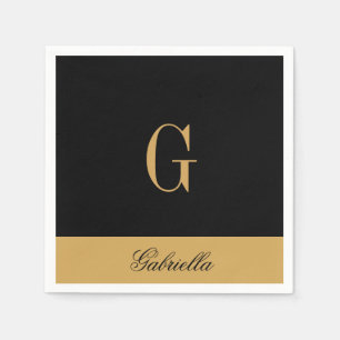 Serviette En Papier Noir or