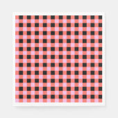 Serviette En Papier Noir rose À damiers En vichy Motif (Devant)