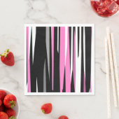 Serviette En Papier Noir rose et blanc Abstrait (En situation)
