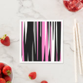 Serviette En Papier Noir rose et blanc Abstrait (En situation)