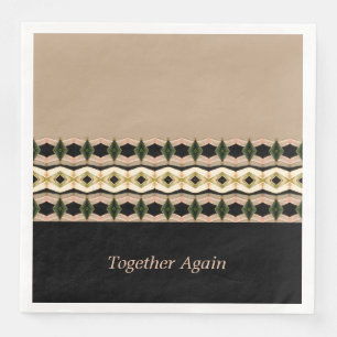 Serviette En Papier Noir rose et Taupe élégant