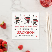 Serviette En Papier Noir rouge Ninja Karate Anniversaire Papier pour g (En situation)