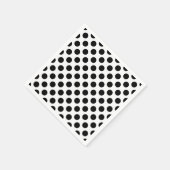 Serviette En Papier Noir sur blanc grand format Pois papier (Coin)