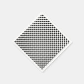 Serviette En Papier Noir sur blanc Pois de taille moyenne (Coin)