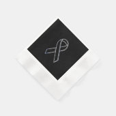 Serviette En Papier Noir sur Noir sensibilisation au ruban noir (Coin)