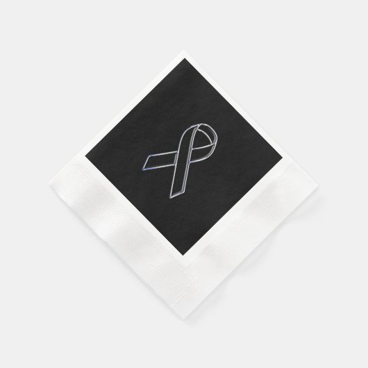Serviette En Papier Noir sur Noir sensibilisation au ruban noir (Coin)