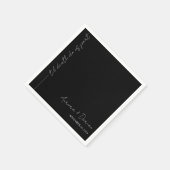 Serviette En Papier Noir Til Mort Mariage minimal Napkin (Coin)