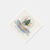 Serviette En Papier noisette bleu noël fête d'anniversaire vaisselle (Coin)