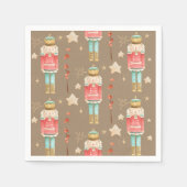 Serviette En Papier Noisette de Noël Rustic Kraft Cocktail (Devant)