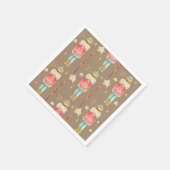 Serviette En Papier Noisette de Noël Rustic Kraft Cocktail (Coin)
