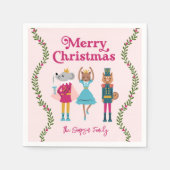 Serviette En Papier Noisette rose Noël (Devant)