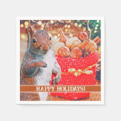 Serviette En Papier Noix de Noël d'écureuil mignonnes (Devant)