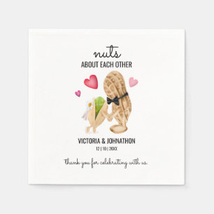 Serviette En Papier Noix L'Un Sur L'Autre Merci   Traitement Mariage