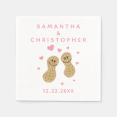 Serviette En Papier Noix sur l'autre Mariage rose et blanc (Devant)