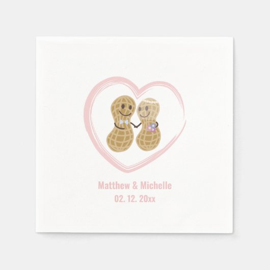 Serviette En Papier Noix sur l'autre mignonne Fête des mariées Mariage (Devant)