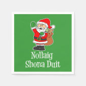 Serviette En Papier Nollaig Shona Duit Irish Christmas Père Noël (Devant)