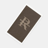 Serviette En Papier Nom Brown et bronzage Papier monogramme Serviette (Coin)