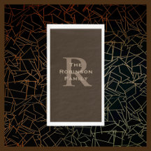 Nom Brown et bronzage Papier monogramme Serviette 