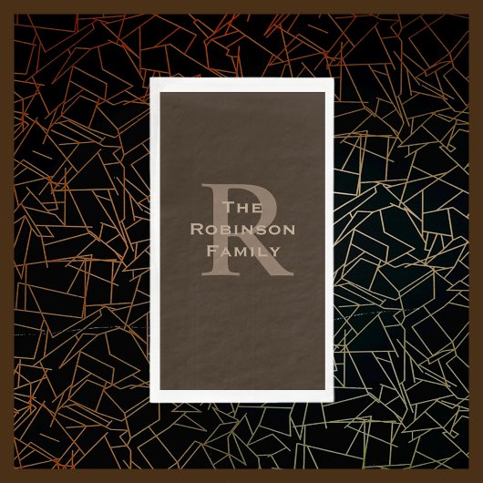 Serviette En Papier Nom Brown et bronzage Papier monogramme Serviette