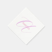 Serviette En Papier Nom Chic Monogramme Lettre initiale Calligraphie (Coin)