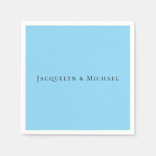 Serviette En Papier Nom chimique élégant minimaliste bleu clair