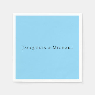 Serviette En Papier Nom chimique élégant minimaliste bleu clair