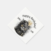 Serviette En Papier Nom cool de chat Steampunk et texte d'âge (Coin)