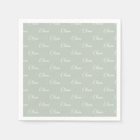 Nom customisé Sage Green White Script