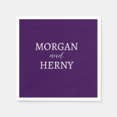 Serviette En Papier NOM customisé STYLISH MODERNE MODERNE PURPLE MARIA (Devant)