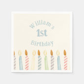 Serviette En Papier Nom d'anniversaire personnalisé simple Fête des bo (Devant)