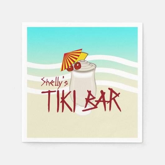 Serviette En Papier Nom de boisson congelée Tiki Bar (Devant)