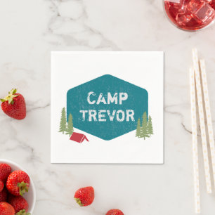 Serviette En Papier Nom de camp personnalisé Fête d'anniversaire