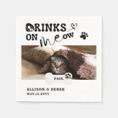 Serviette En Papier Nom de chat personnalisé Boisson sur moi Photo drô (Devant)